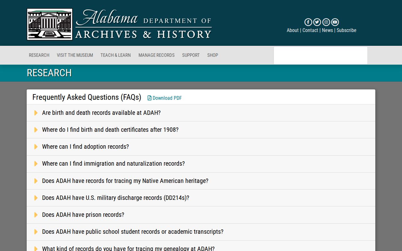 Mobile city directory research guidance at the Alabama archives
