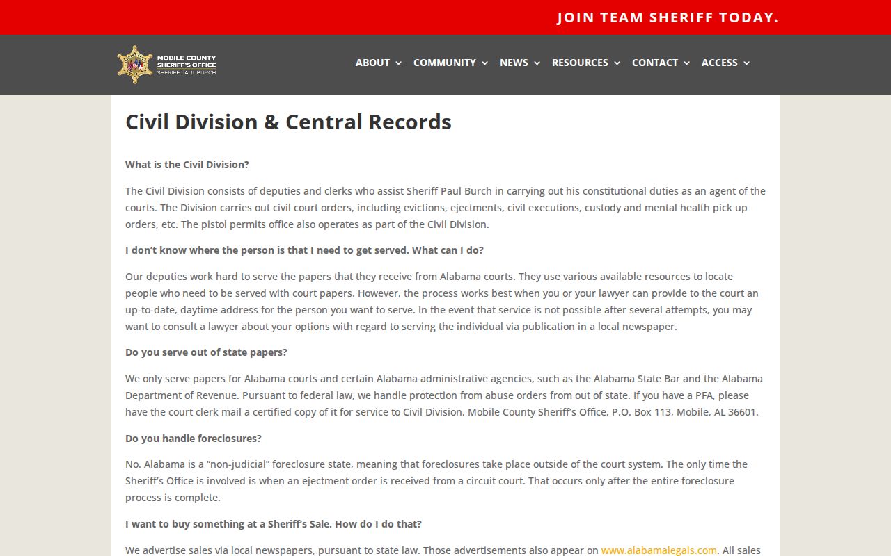Mobile neighbors sheriff public records procedure