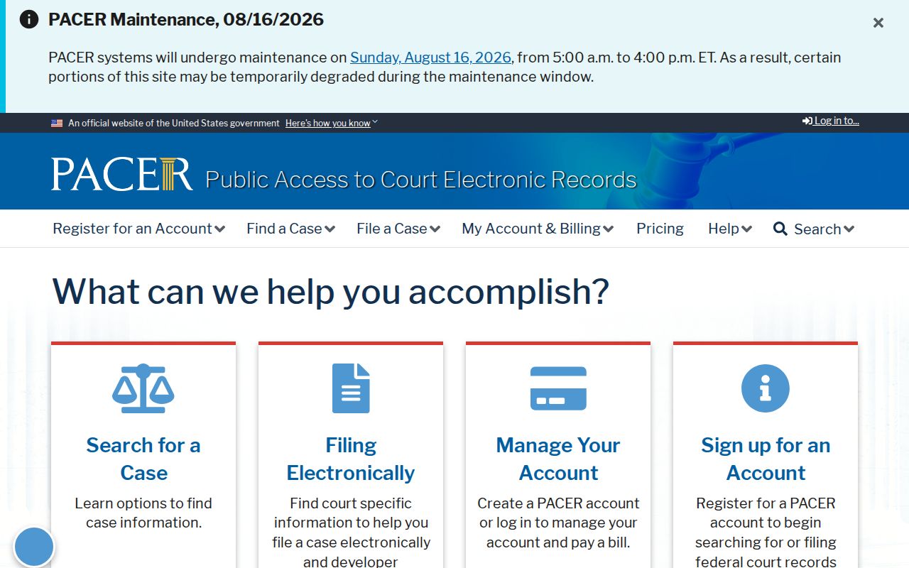 Mobile previous residents federal court records access