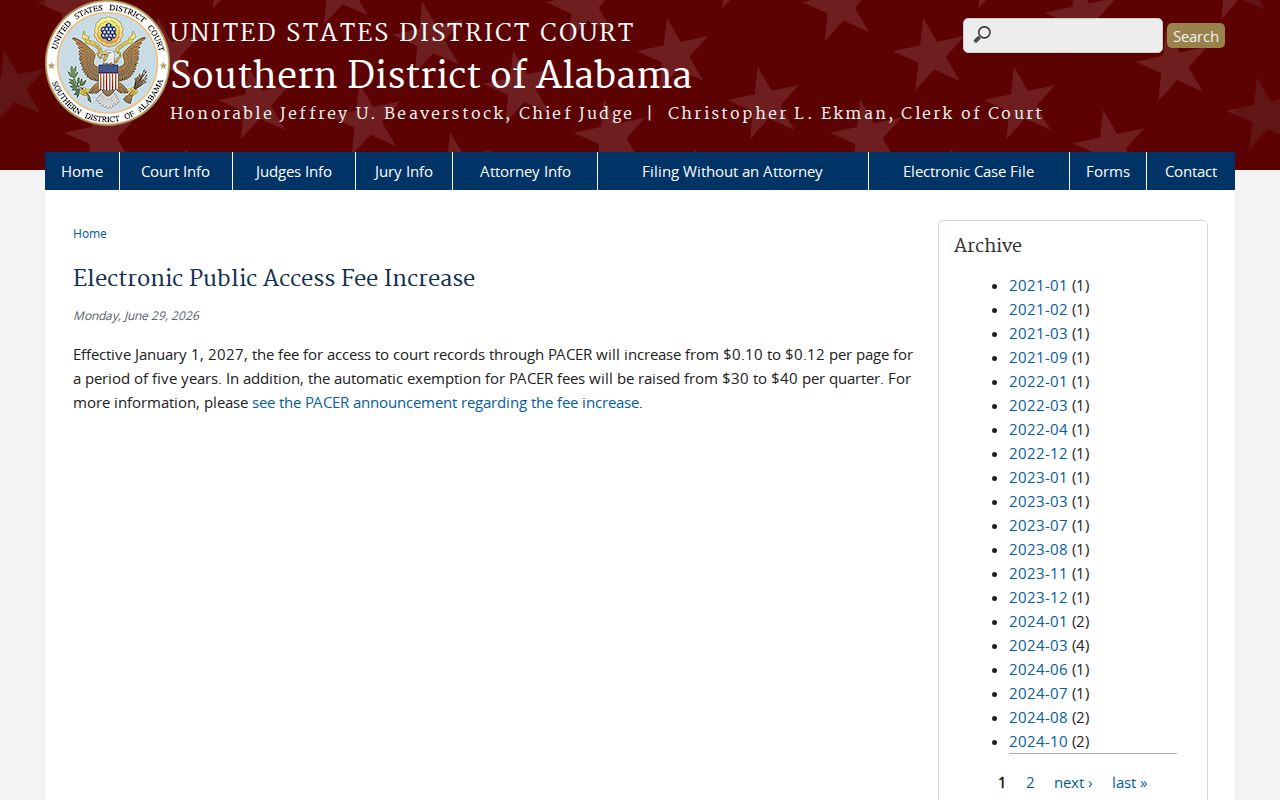 Mobile ZIP code directory federal electronic records fee update